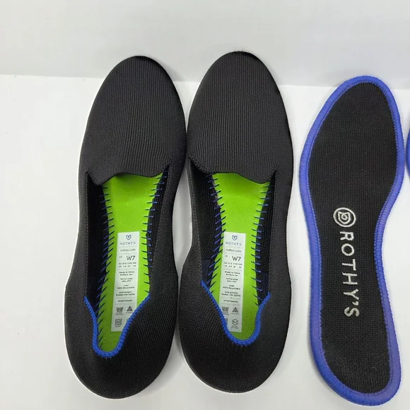 Rothy's The Loafer Black Knit Ballet Flats Women's Size 7 - Picture 10 of 11